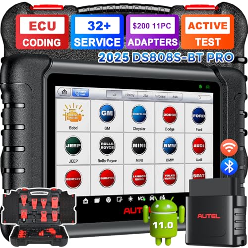 Autel MaxiDAS DS808S-BT PRO Scanner – 2025 ECU Coding & 11 Adapters