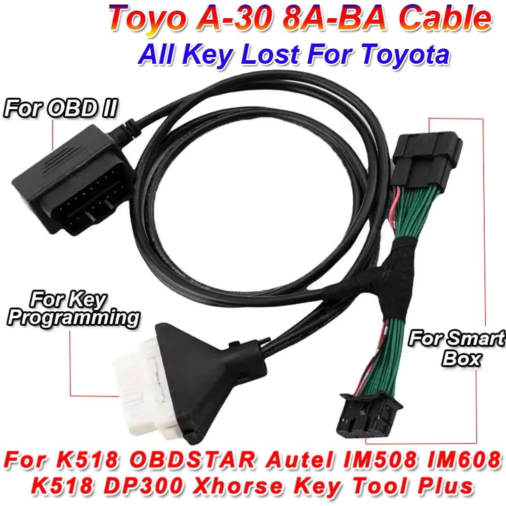 ITCARDIAG A-30 8A-BA Cable for Toyota 4A Smart Key Cable for OBDSTAR for Autel IM508 IM608 K518 for Xhorse Key Tool Plus All Key Lost