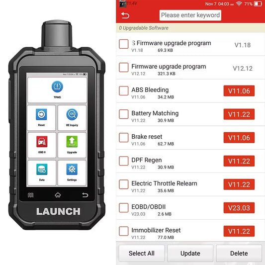 LAUNCH TPMS 5011 V2 Tire Sensor & OBD2 Scanner Tool