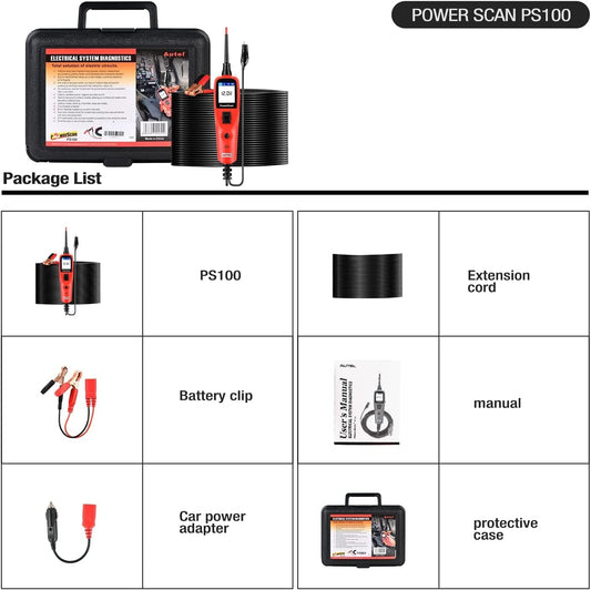 Autel PowerScan PS100 Circuit Tester – 12V/24V Diagnostic Tool