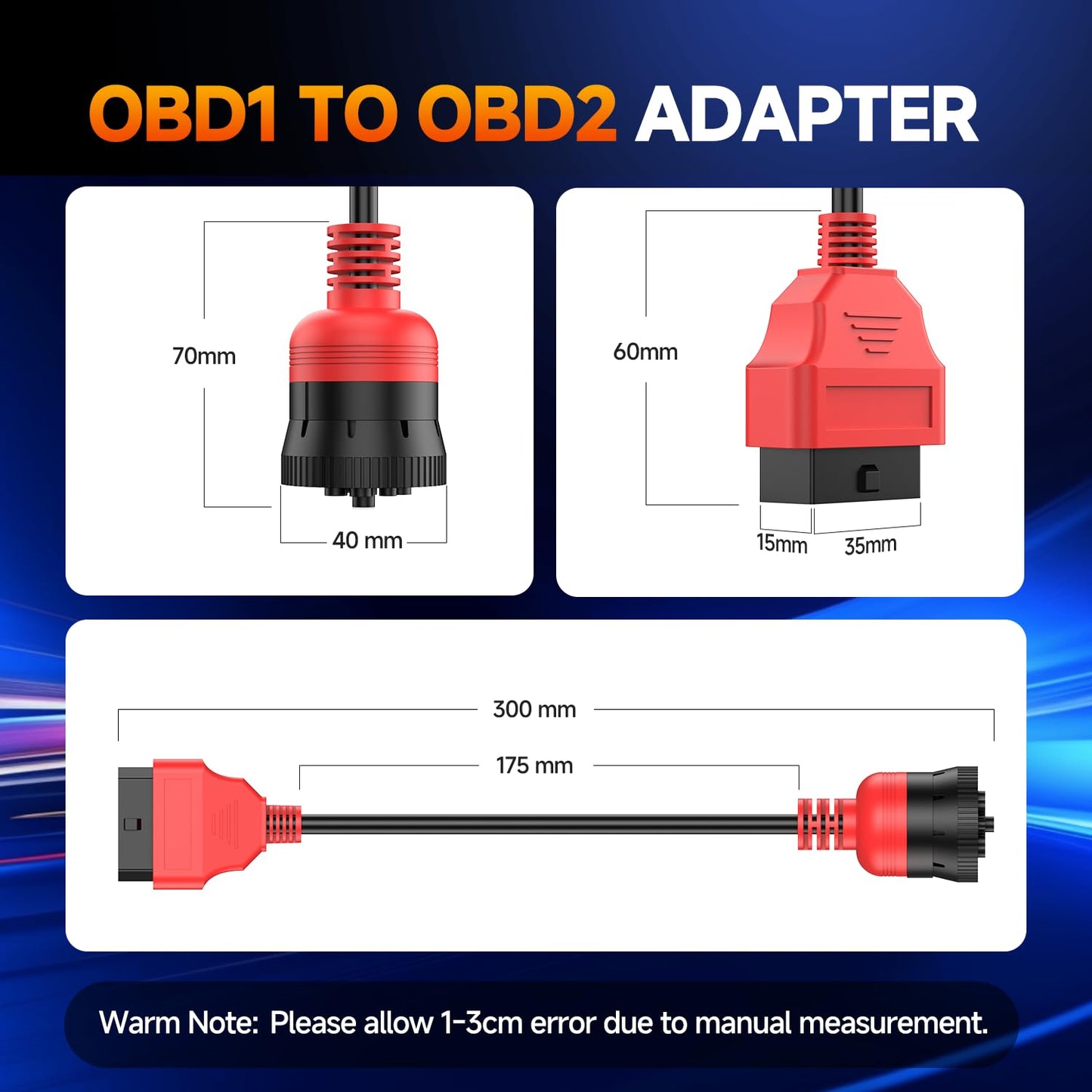 Autel J1939 to OBD2 16-Pin Adapter | 2025 Green 9-Pin Type 2 Cable