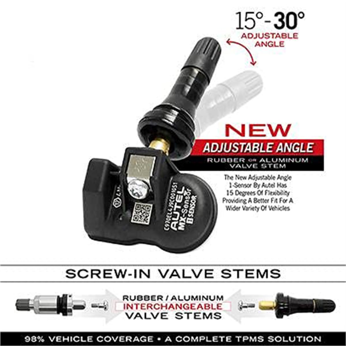 Autel MX-Sensor 1 - Bulk 20 Programmable TPMS Sensors with Rubber Valve