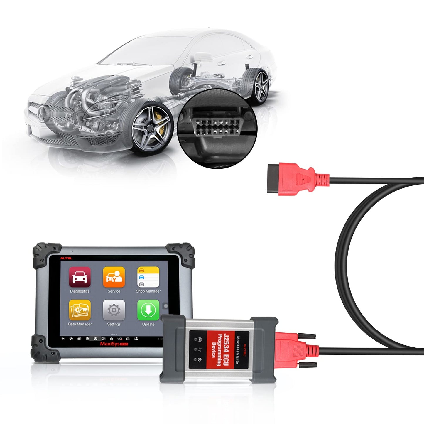 Autel OBD2 Main Test Cable Compatible with MaxiSys MS908 & More