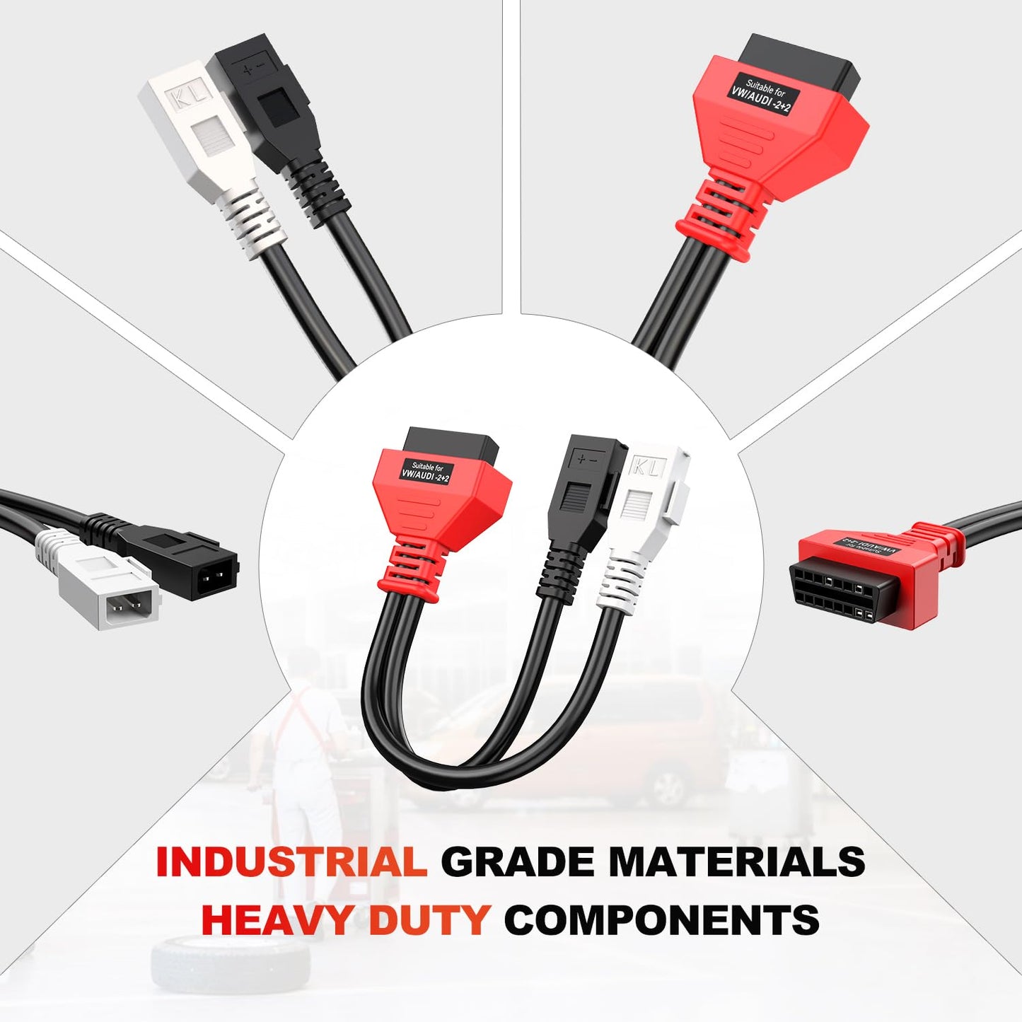 Autel OBD1 to OBD2 Adapter for VW Audi | 2x2 Pin to 16 Pin Cable