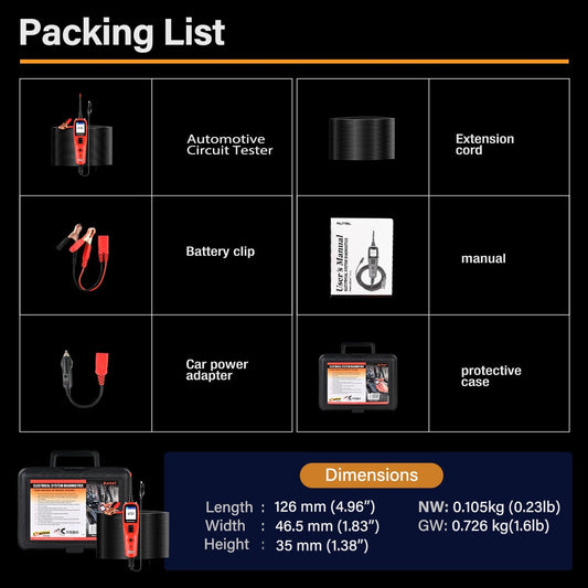 Autel PowerScan PS100 Circuit Tester 2025 – 12V–24V Probe Tool