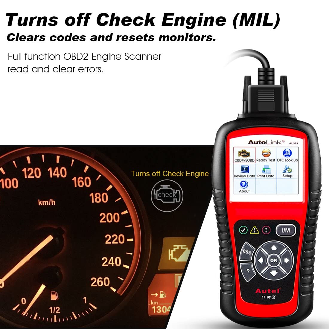 Autel AL519 OBD2 Scanner – Full OBDII Diagnostic Tool 2025
