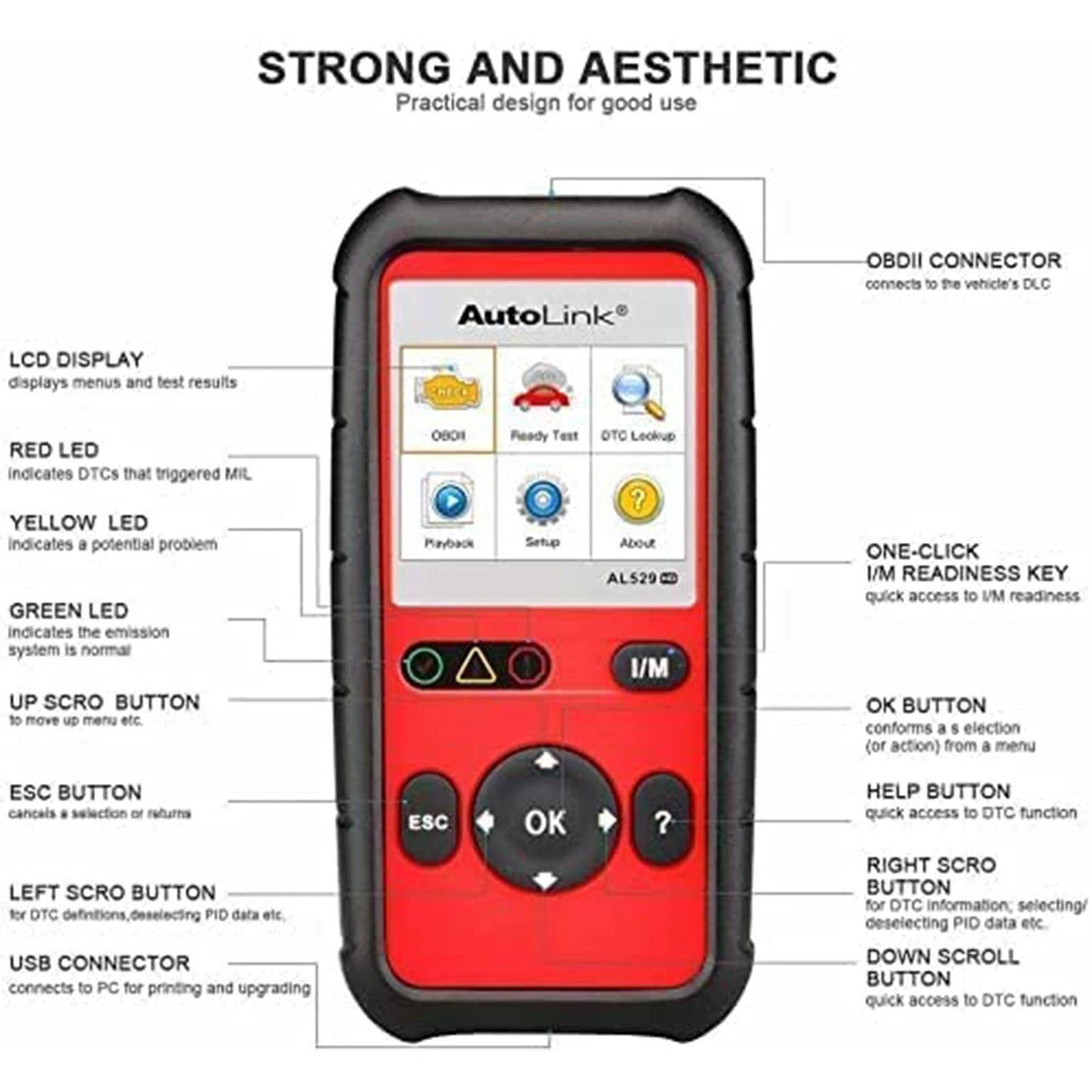 Autel AutoLink AL529HD 2024 Heavy Duty Truck OBD2 Code Reader