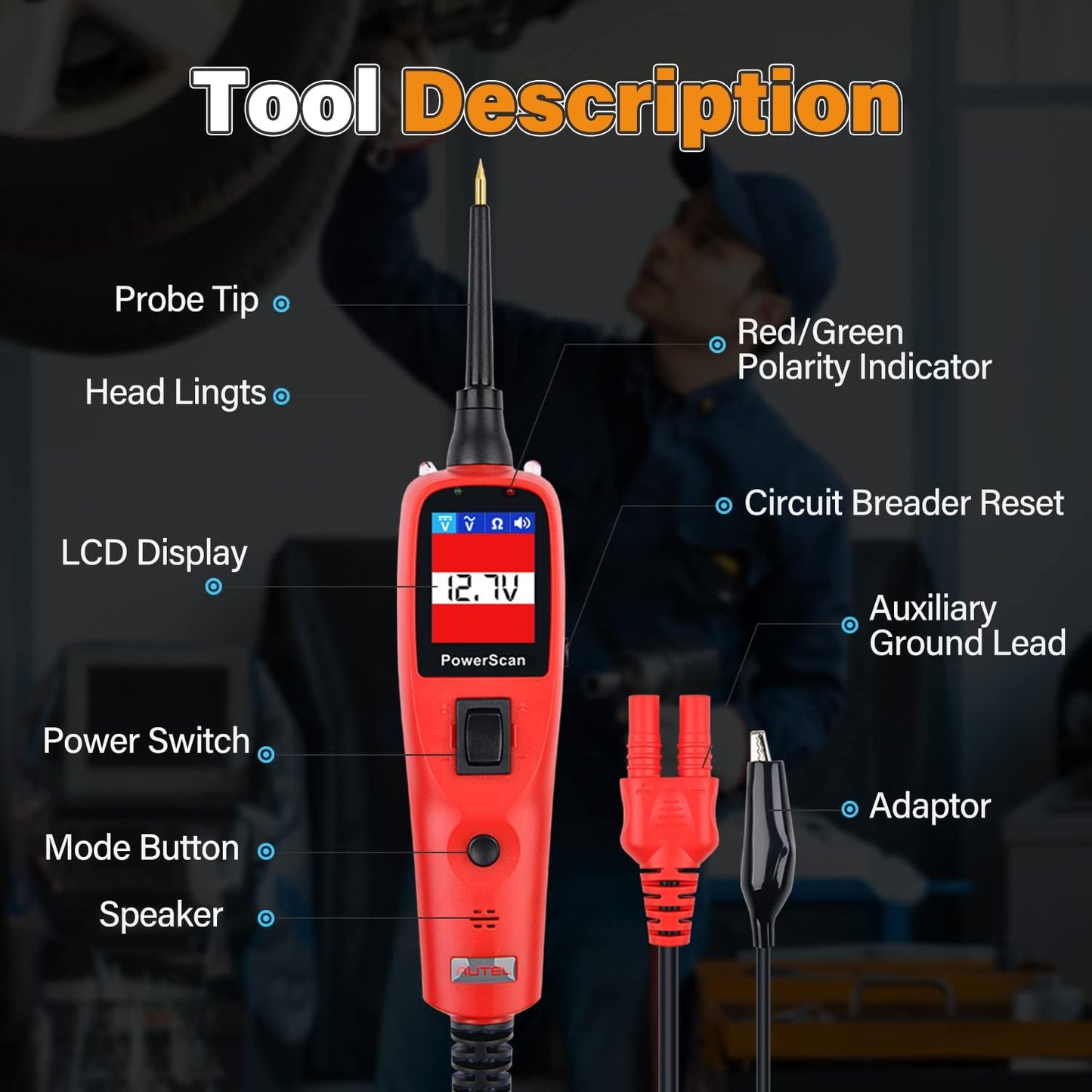 Autel PowerScan PS100 Circuit Tester 2025 – 12V–24V Probe Tool