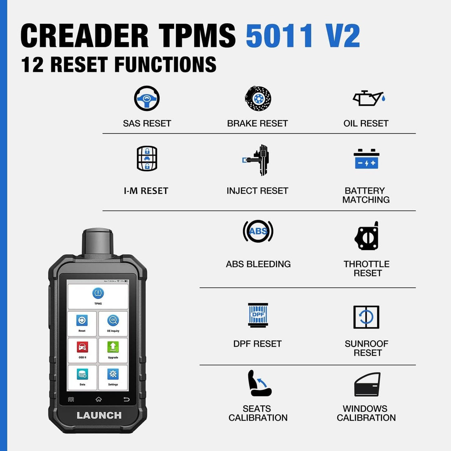 Launch TPMS Service Tool Kit with 4 LTR-03 Sensors & TPMS 5011 V2