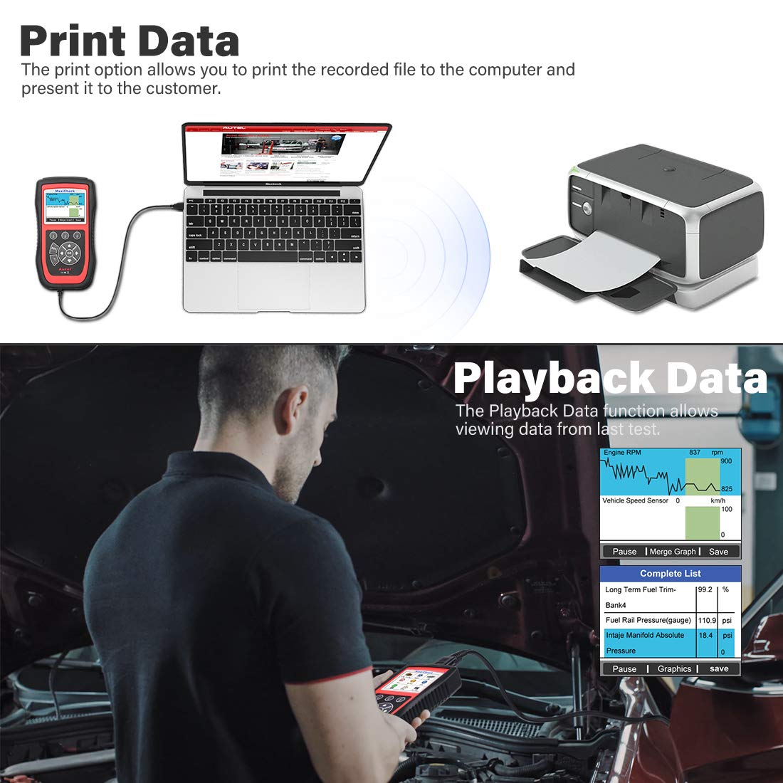 Autel MaxiCheck Pro OBD2 ABS Scanner with Oil Reset & EPB - Lifetime Updates
