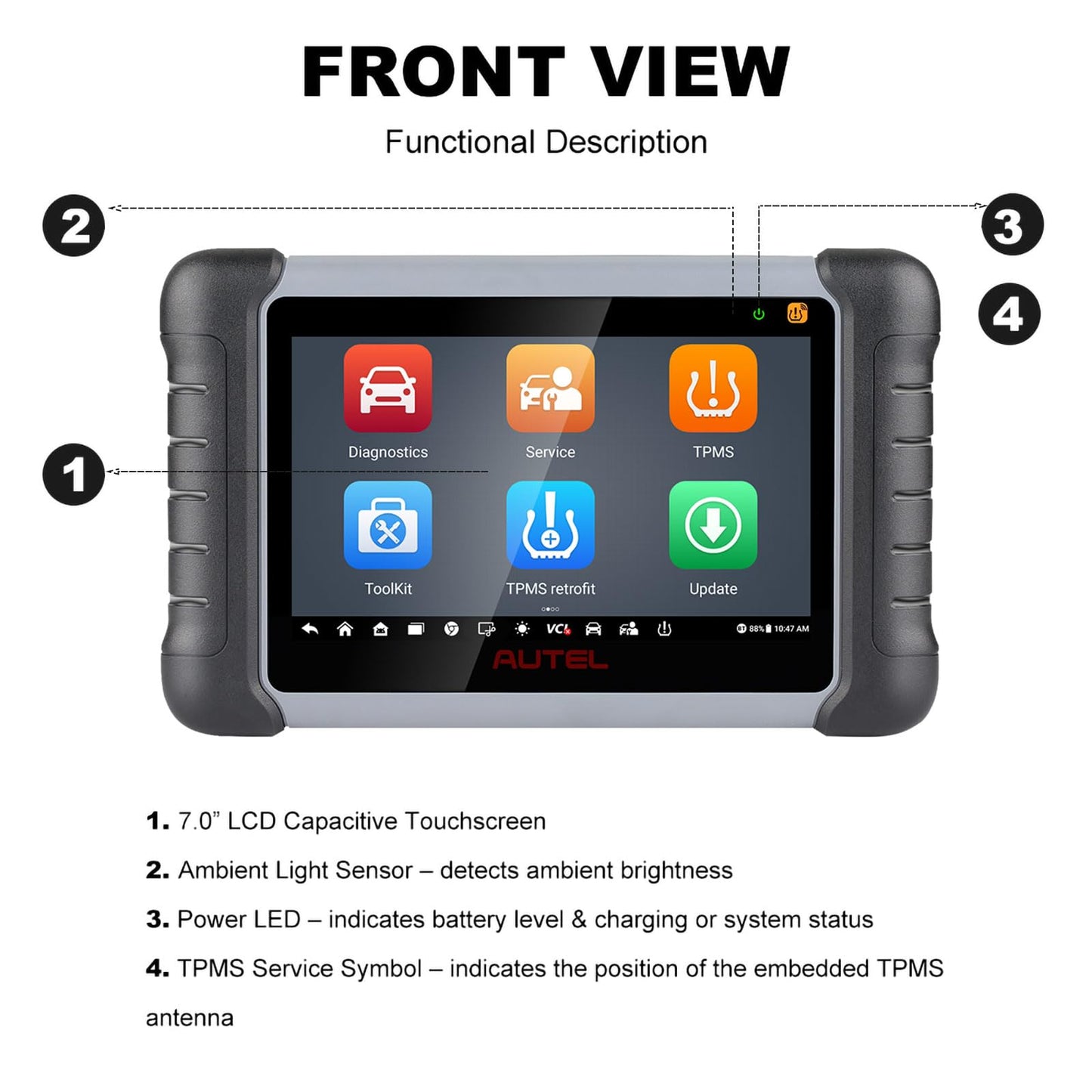 Autel MaxiPRO MP808Z-TS OBD2 Scanner – Full TPMS & 30+ Service Functions