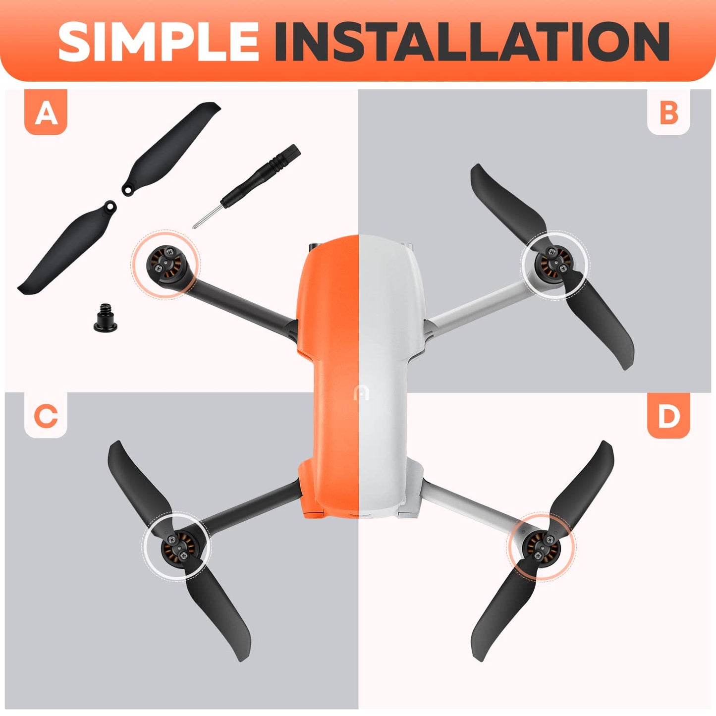Autel EVO Nano Drone Propellers 8PCS – Low Noise, Durable Blades