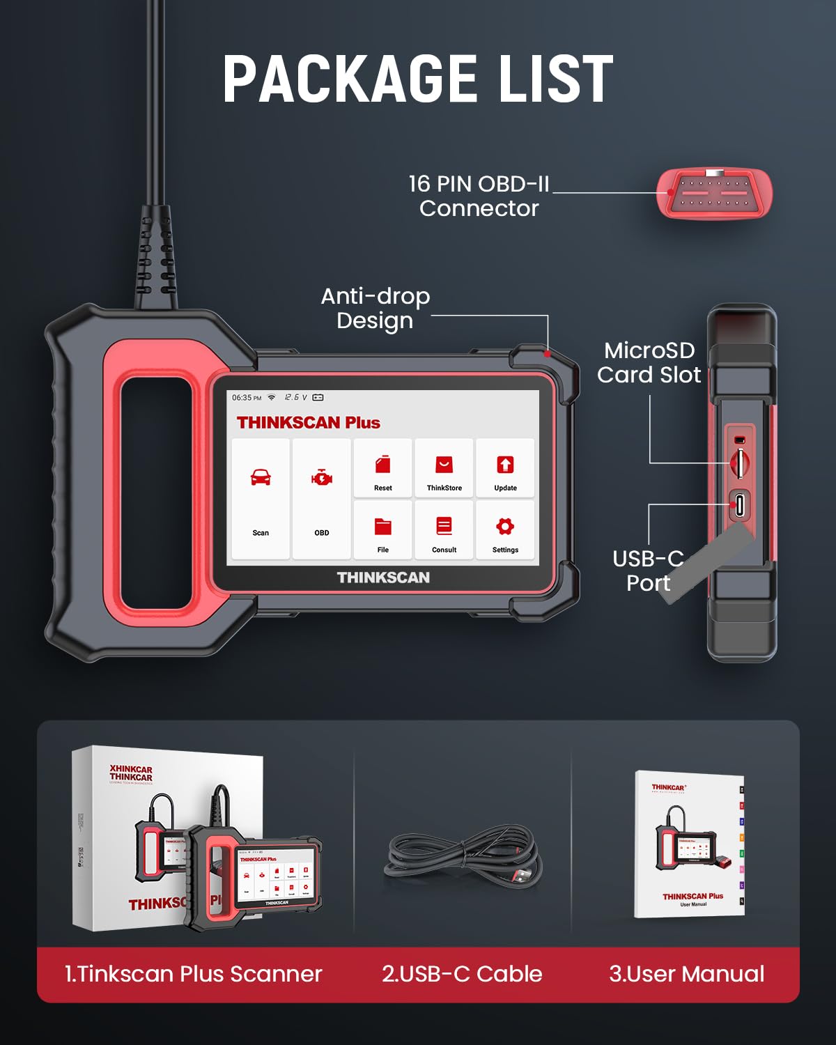ThinkScan Plus S4 OBD2 Scanner – 5 System Code Reader