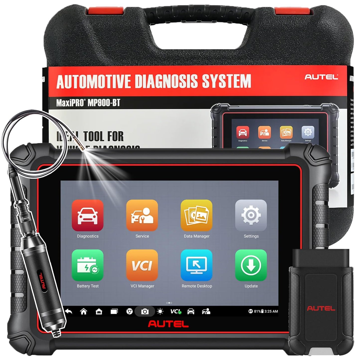 Autel MaxiPRO MP900Z-BT Scanner with MV108S Endoscope – ECU Coding & 40+ Services