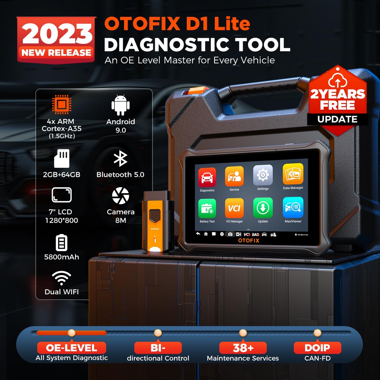 OTOFIX D1 Lite Wireless OBD2 Scanner + BT1 Lite Battery Tester Bundle