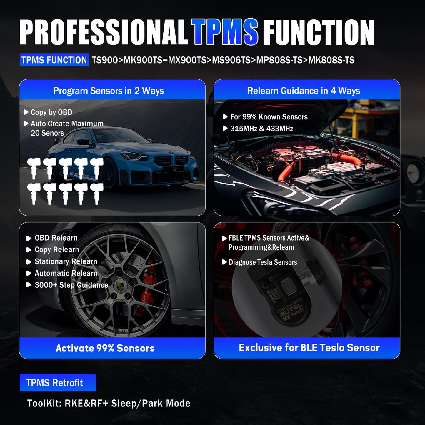 Autel MaxiTPMS TS900 TPMS Programming Tool with 40+ Services
