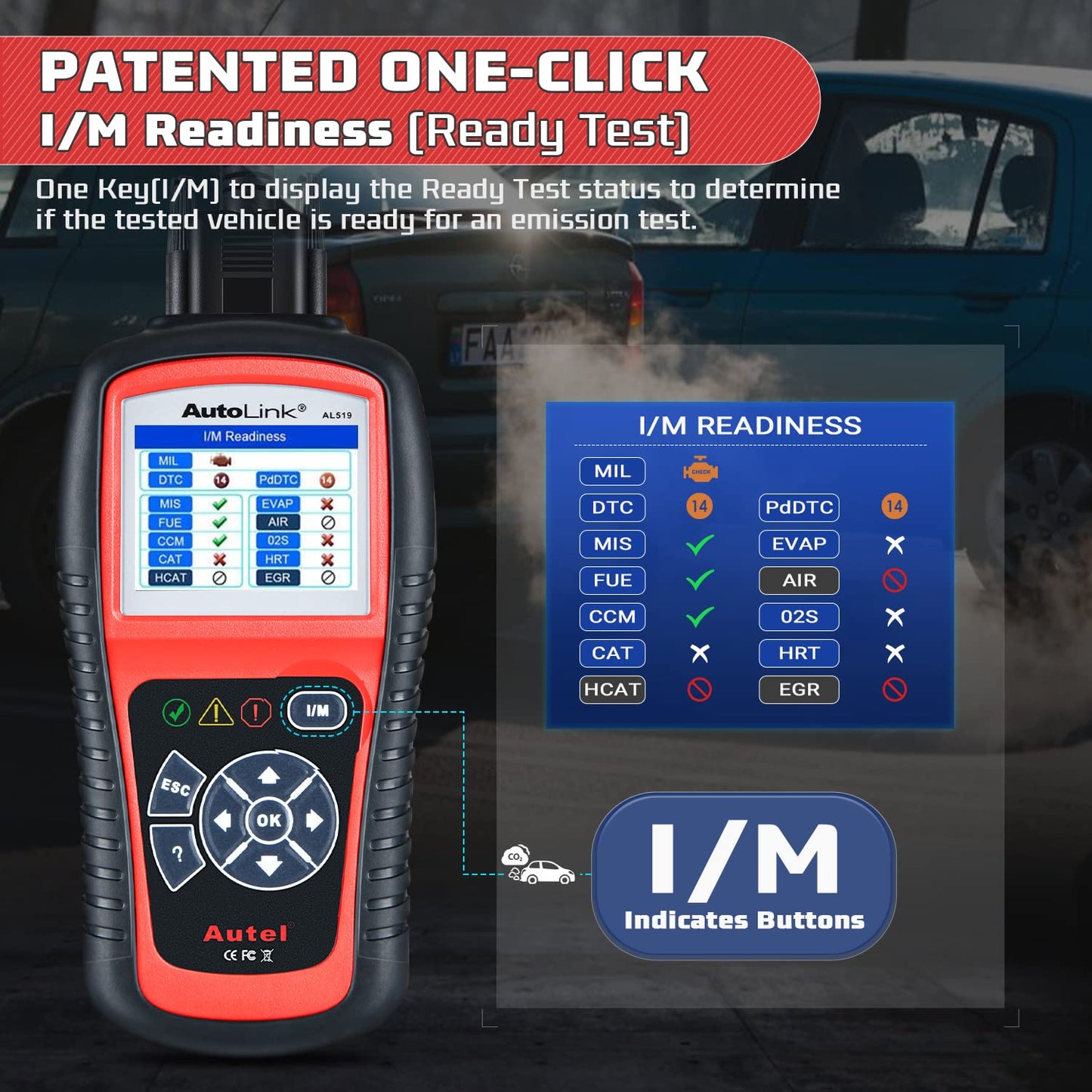 Autel AL519 OBD2 Scanner – Full Mode 6 CAN Code Reader