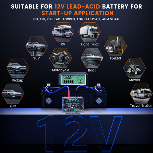 ANCEL BM200 PRO 12V Battery Monitor with RF & Solar Charging