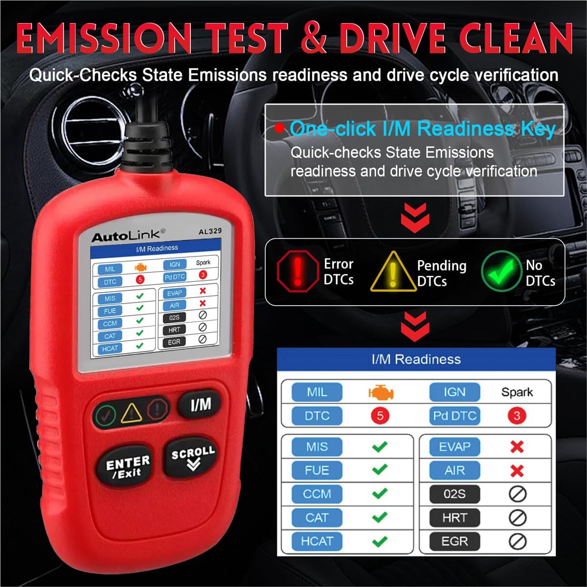 Autel AutoLink AL329 OBD2 Scanner – Upgraded AL319 Code Reader