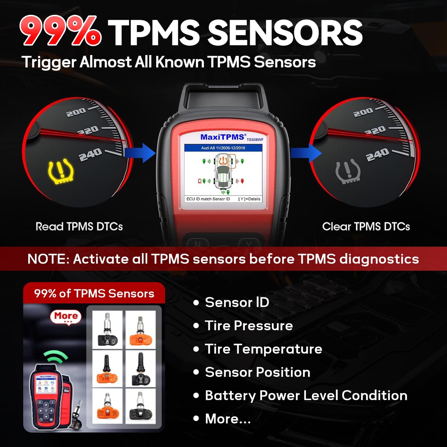 Autel TS508WF TPMS Tool Kit – MX-Sensor Programming & Reset