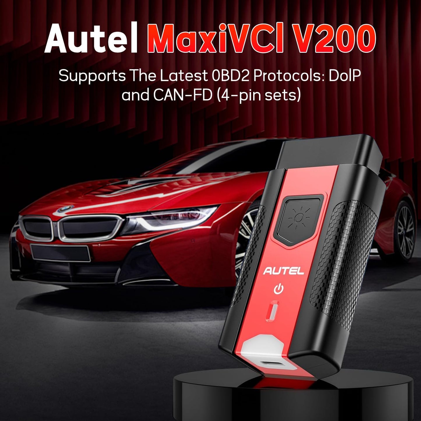 Autel MaxiVCI VCI200 Bluetooth OBD2 Connector – DoIP & CAN FD