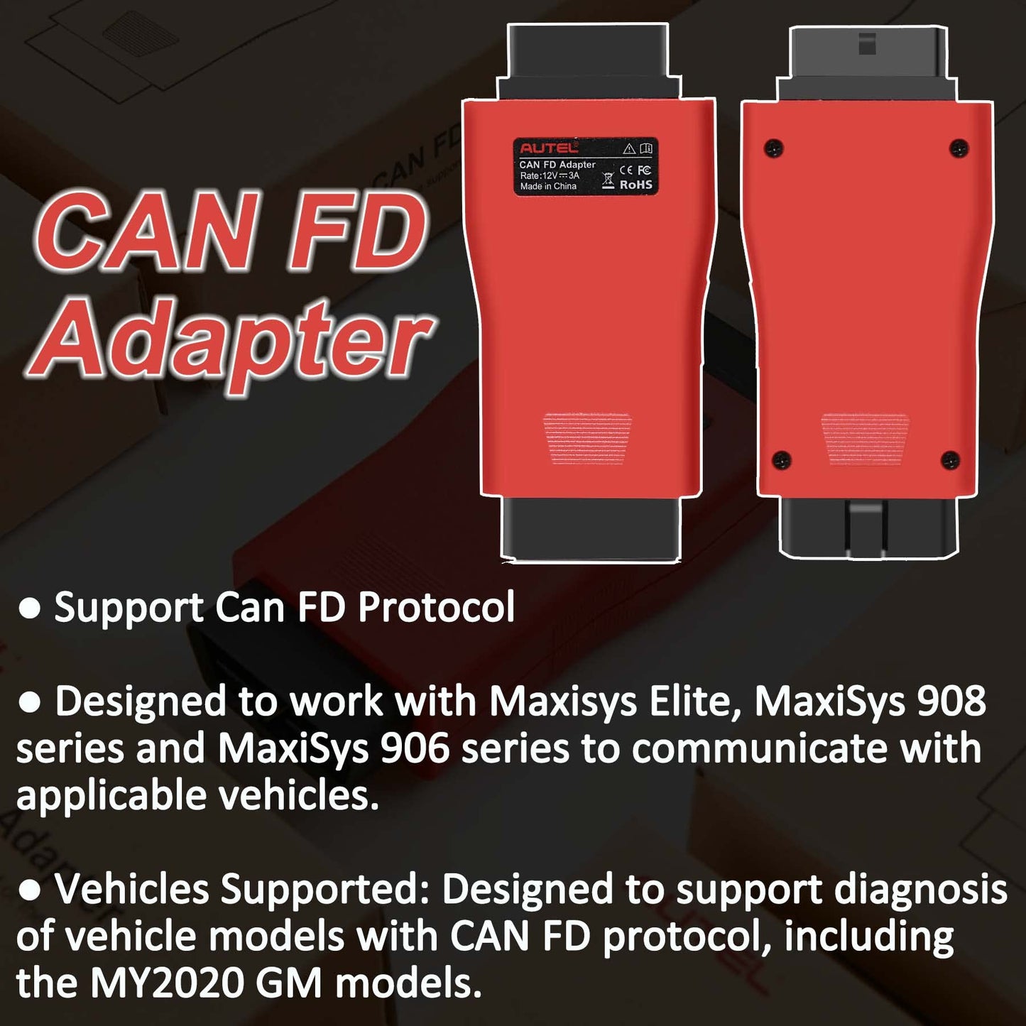 Autel CAN FD Adapter for GM 2020+ & Ford – Compatible with MaxiFlash & Maxisys