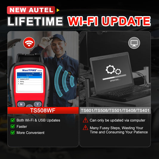 Autel TS508WF TPMS Relearn & Programming Tool (Wi-Fi 2025)