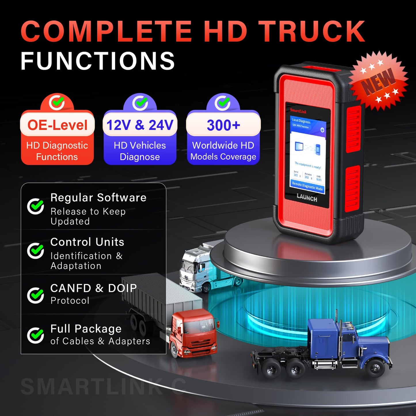 LAUNCH X431 Remote Diesel Truck Scanner – HD 24V Bidirectional Tool