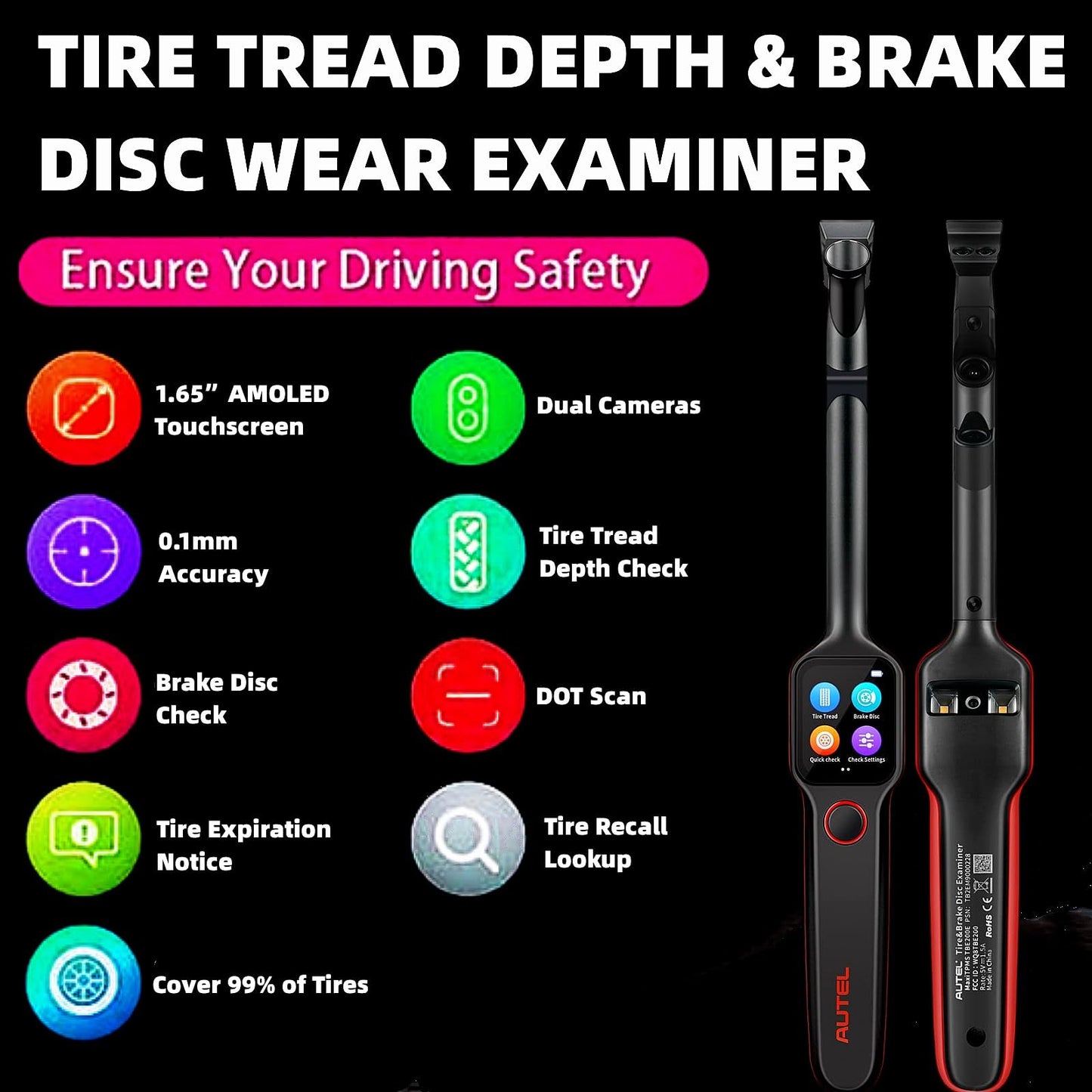 Autel TBE200 Tire Tread & Brake Wear Tester – 2025 Upgrade