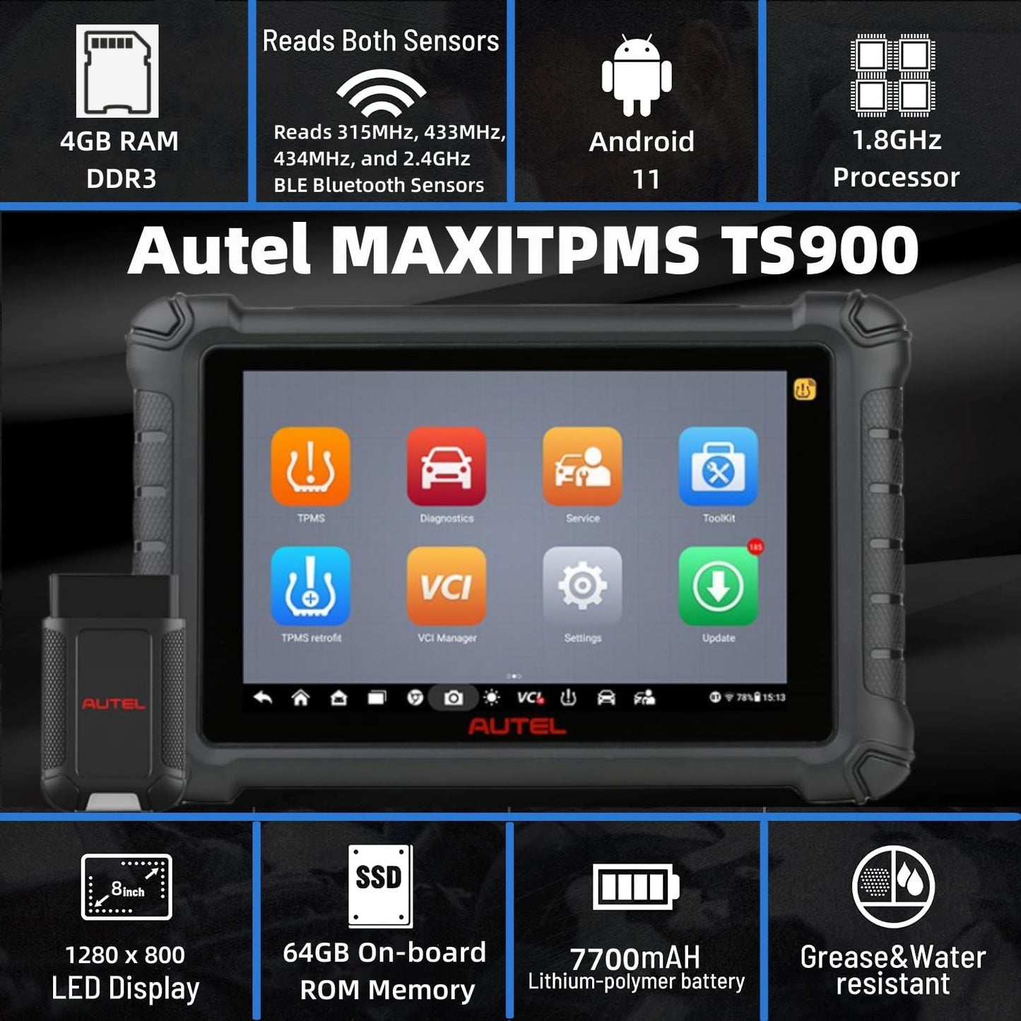 Autel MaxiTPMS TS900 – Advanced TPMS & All-System OBD2 Scanner