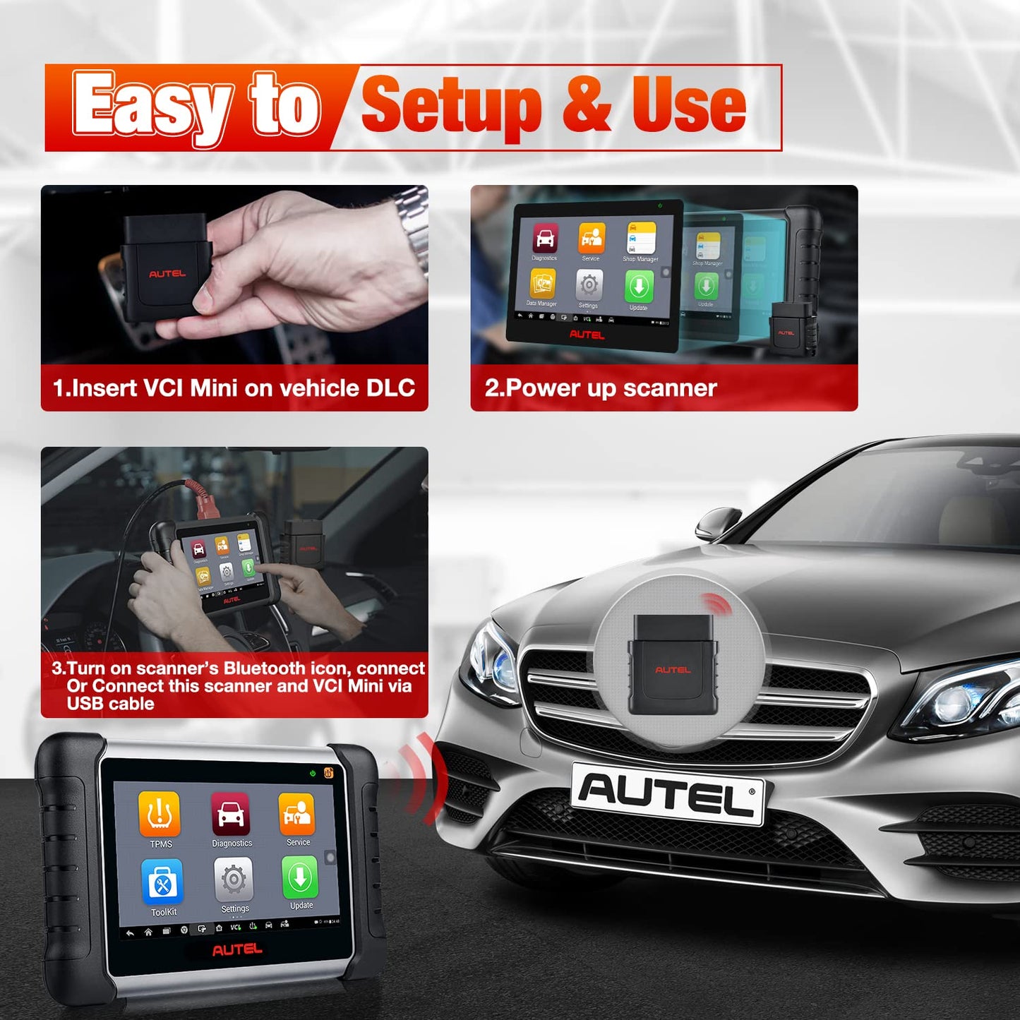 Autel MaxiVCI Mini Bluetooth Diagnostic Interface for Autel Scanners
