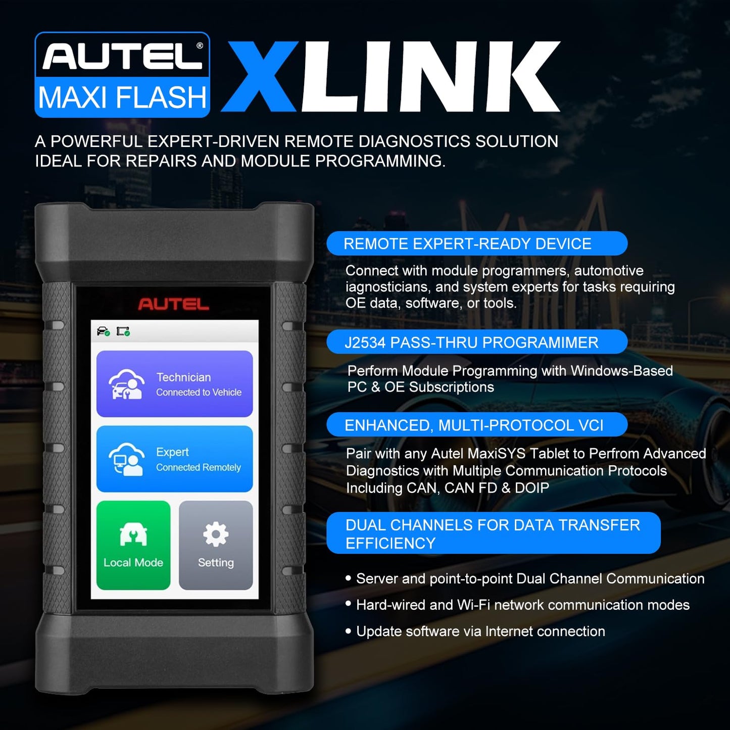 Autel XLink J2534 Programmer & Remote Diagnostic Tool