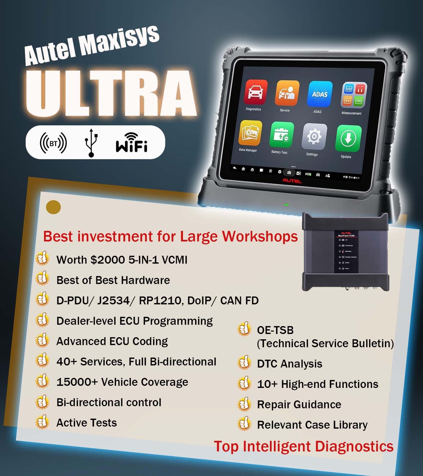 Autel MaxiSys Ultra Pro 2025 Scanner – ECU Programming & 40+ Services