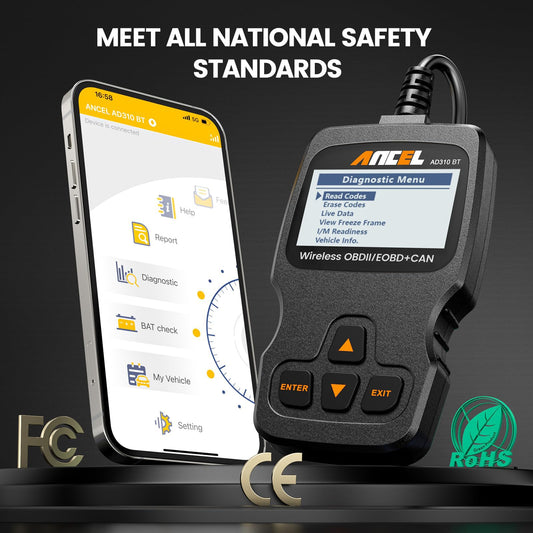 ANCEL AD310BT Bluetooth OBD2 Scanner for iOS & Android