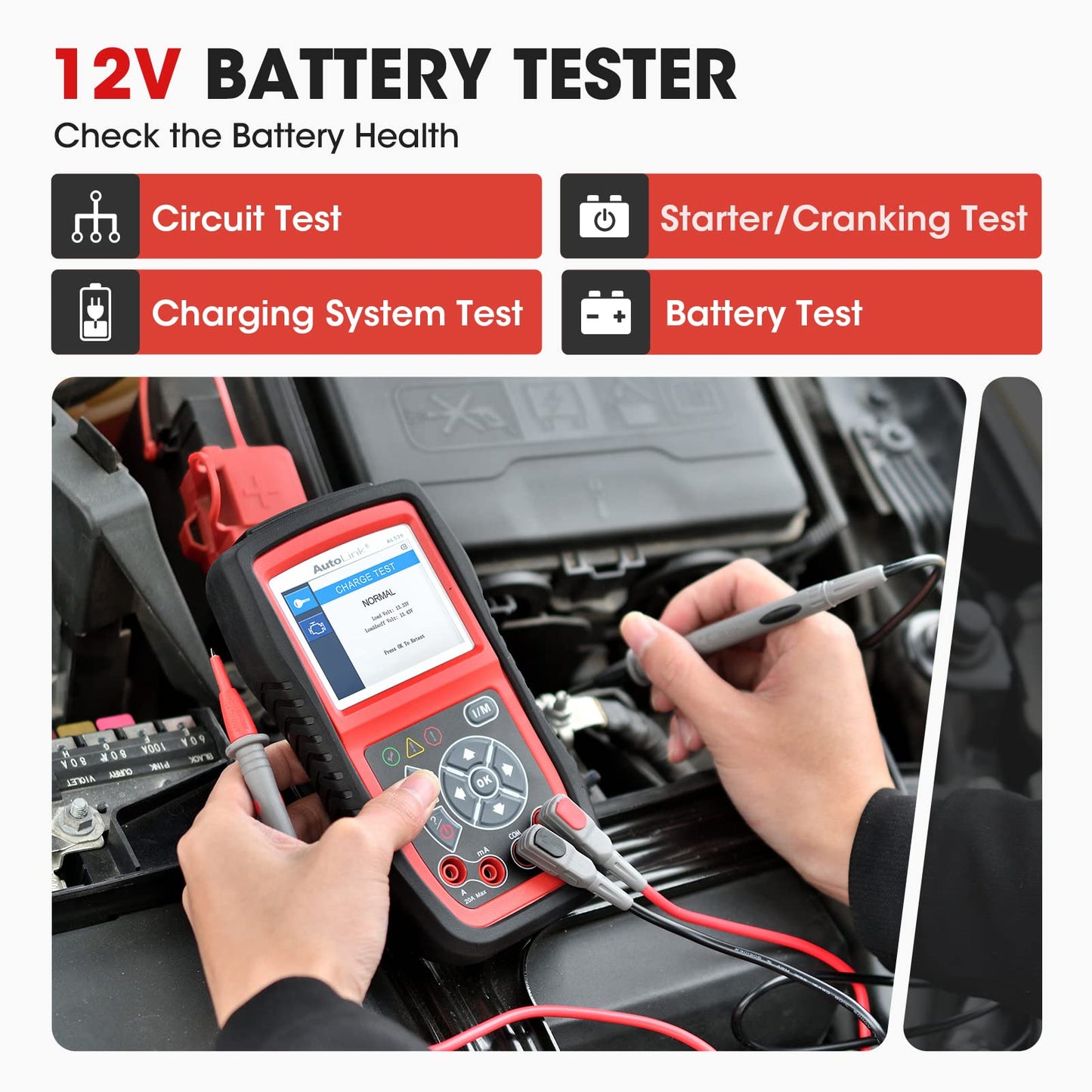 Autel AL539B OBD2 Scanner & Battery Tester 3-in-1 Tool
