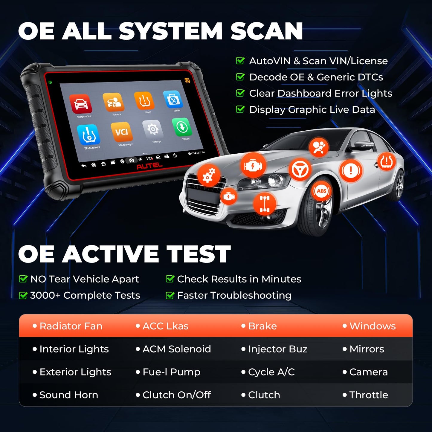 Autel MaxiPRO MP900BT Kit 2025 Scanner | 40+ Resets & ECU Coding