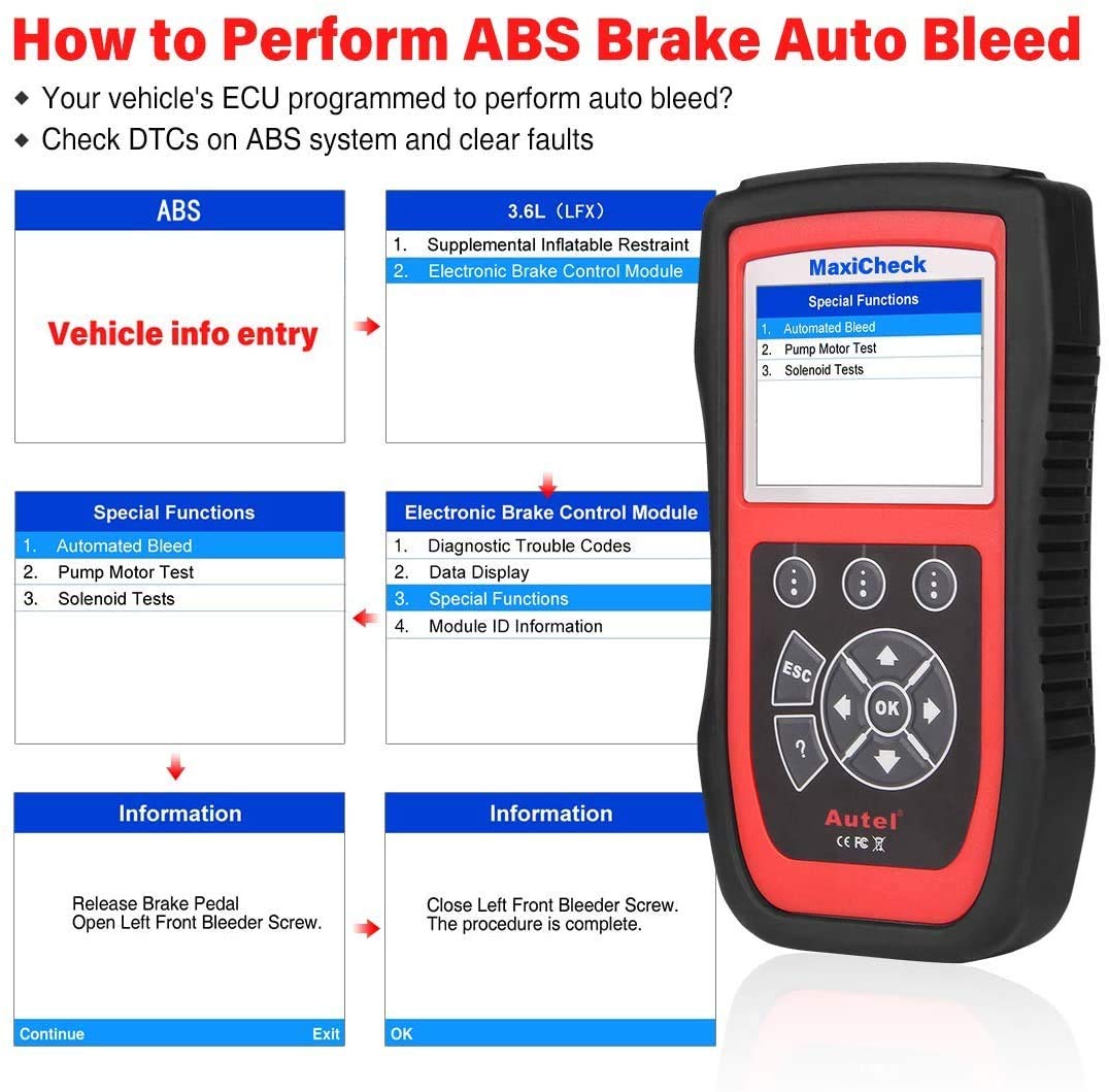 Autel MaxiCheck Pro OBD2 ABS Scanner with Oil Reset & EPB - Lifetime Updates