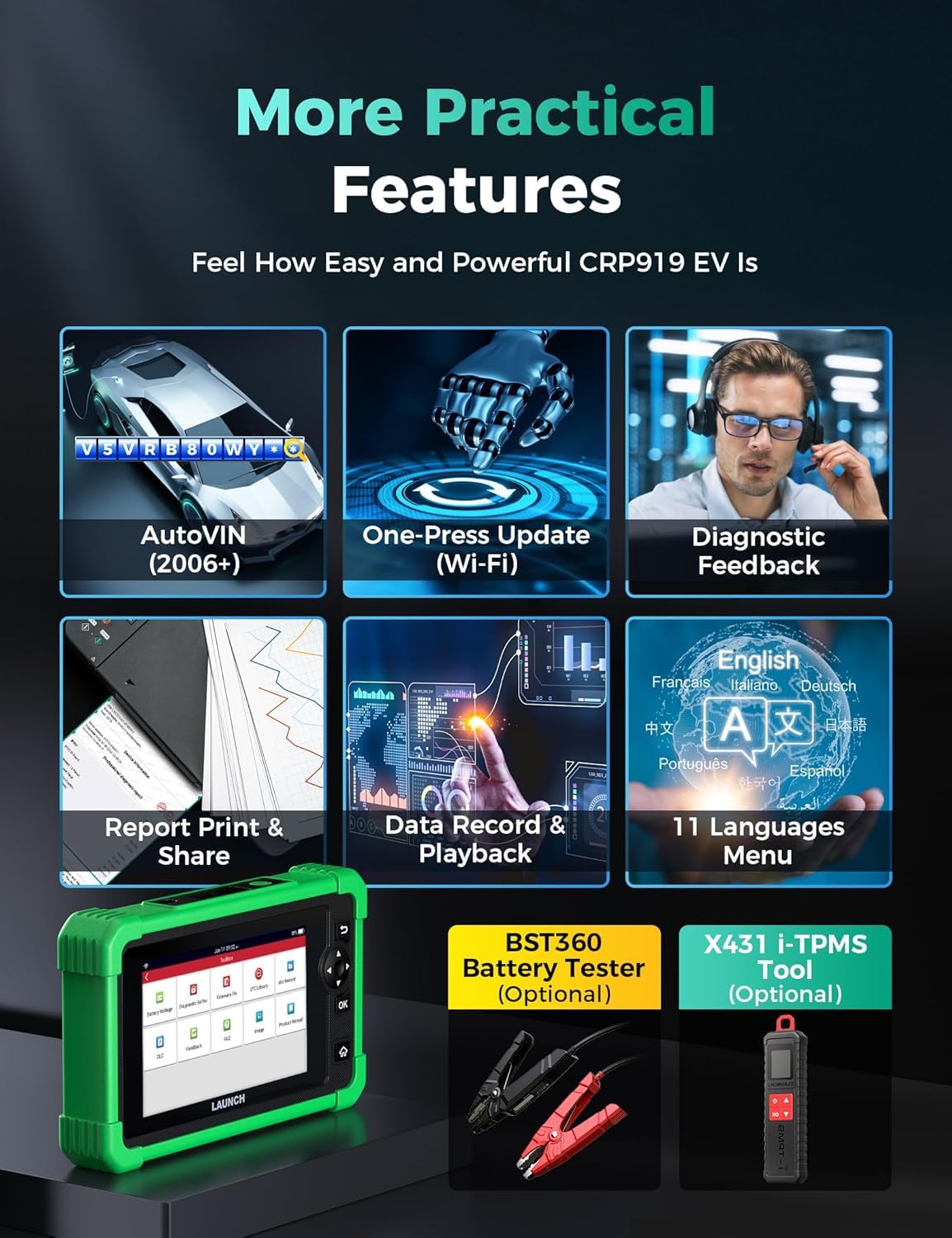 LAUNCH X431 CRP919 EV – 2025 EV Diagnostic Scanner