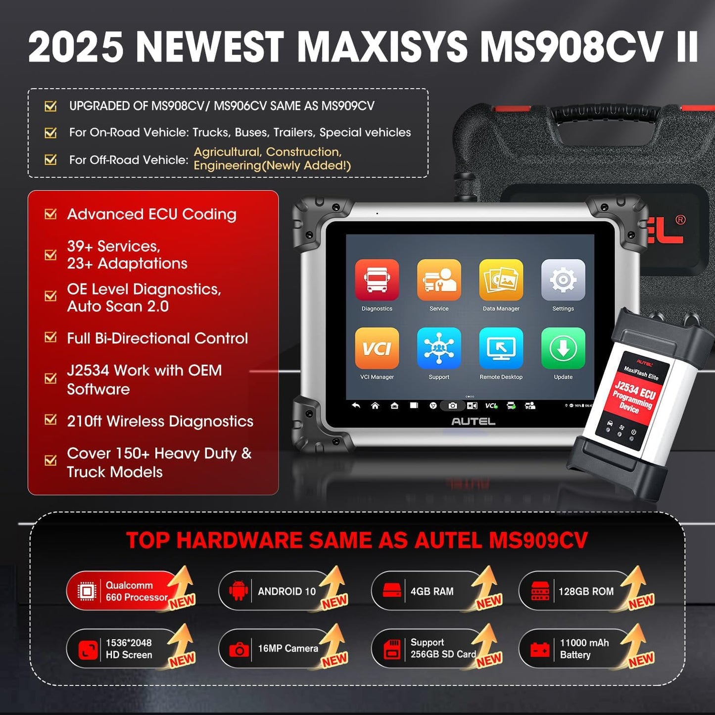Autel MaxiSys MS908CV II 2025 Heavy Duty Truck Scanner
