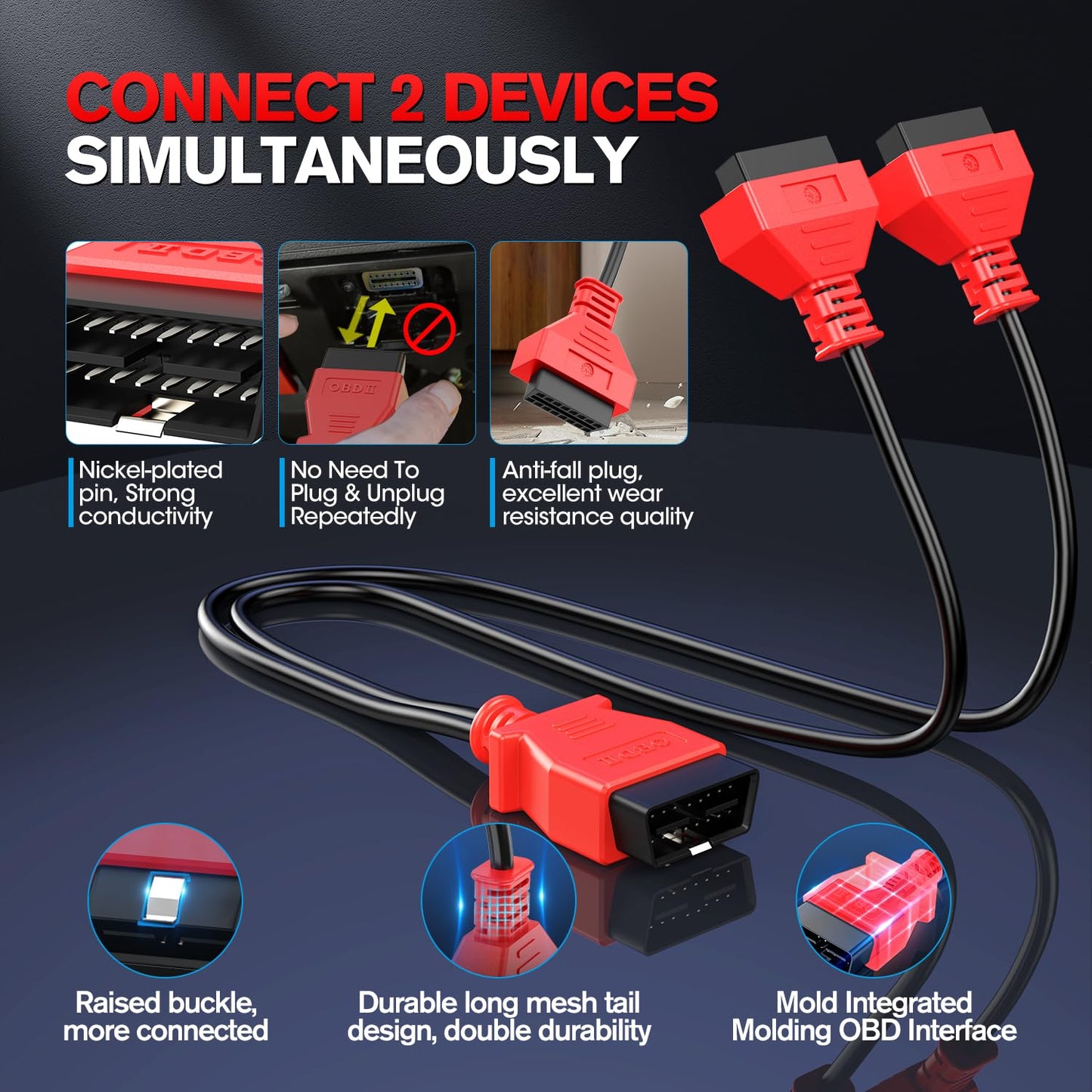 Autel OBD2 Splitter Extension Cable 1M to 2F – 2FT