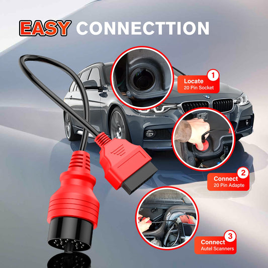 Autel 20-Pin to 16-Pin OBD2 BMW Adapter Cable – 2024