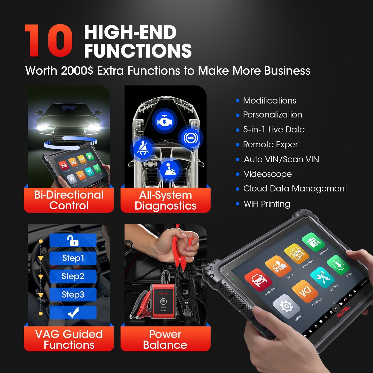 Autel Ultra Lite 2025 Scanner – ECU Programming, 40+ Services