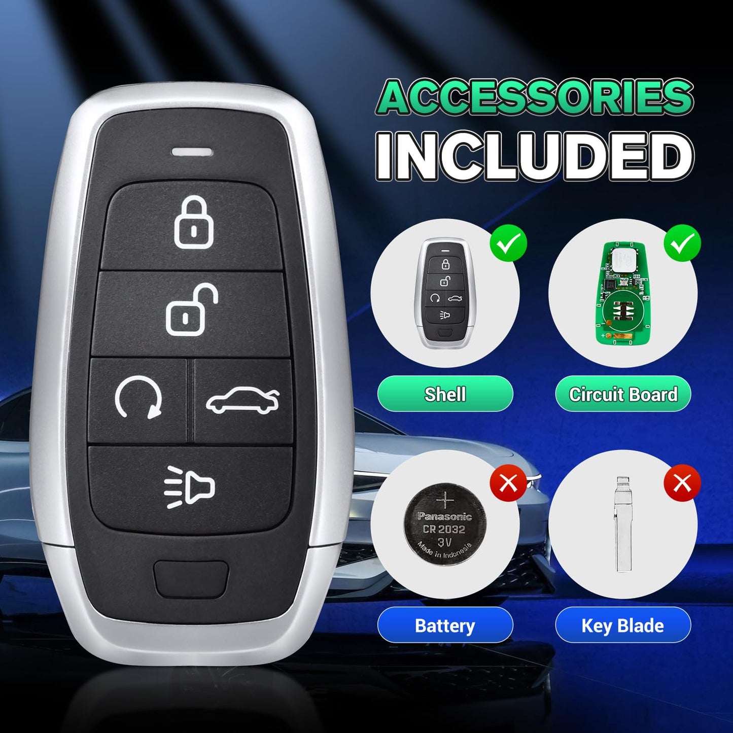 Autel MaxiIM IKEYAT005BL Universal 5-Button Key Fob for 700+ Cars