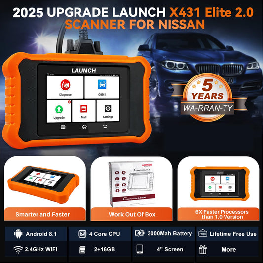 Launch X431 Elite 2.0 PRO Nissan Bi-Directional OBD2 Scanner
