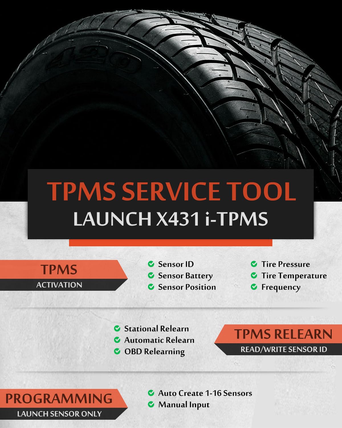 LAUNCH X431 i-TPMS Tire Pressure Tool 2025
