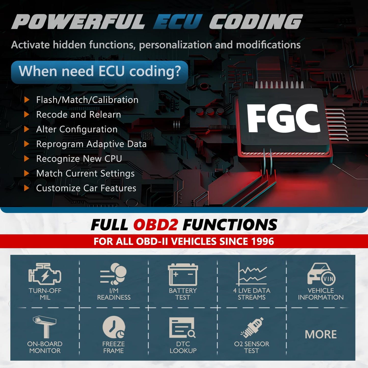 LAUNCH X431 Creader Elite 2.0 FGC – American Vehicle OBD2 Scanner