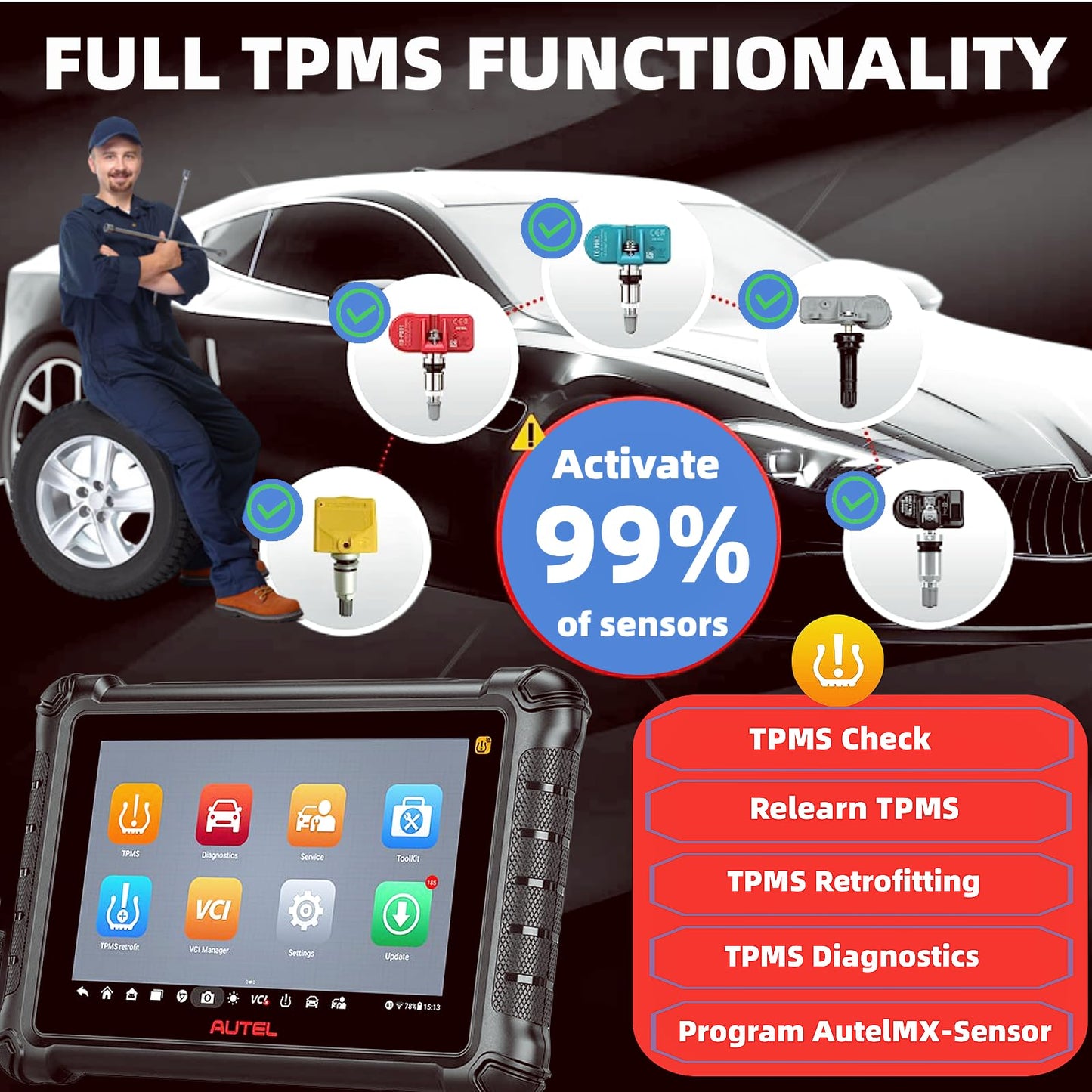 Autel MaxiTPMS TS900 – Advanced TPMS & All-System OBD2 Scanner