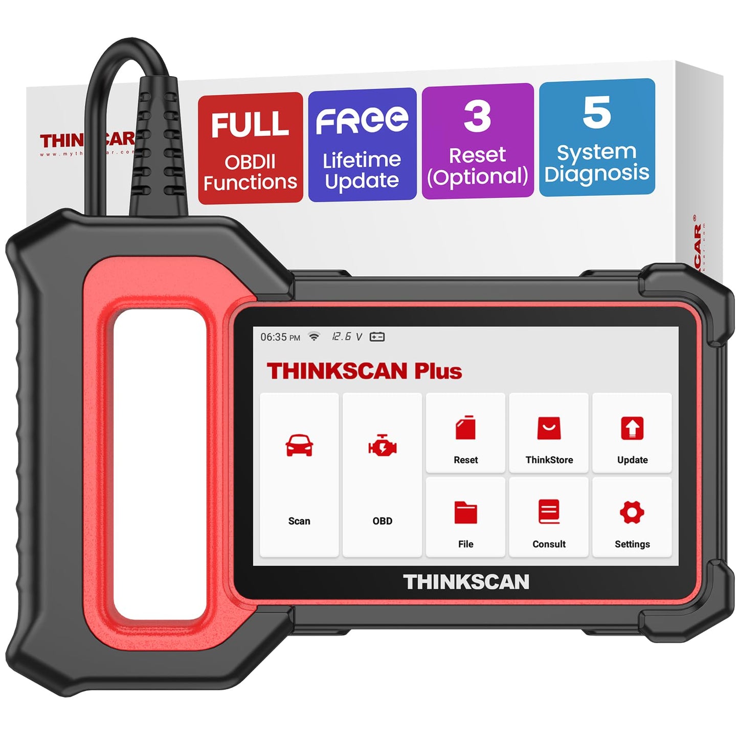 ThinkScan Plus S4 OBD2 Scanner – 5 System Code Reader