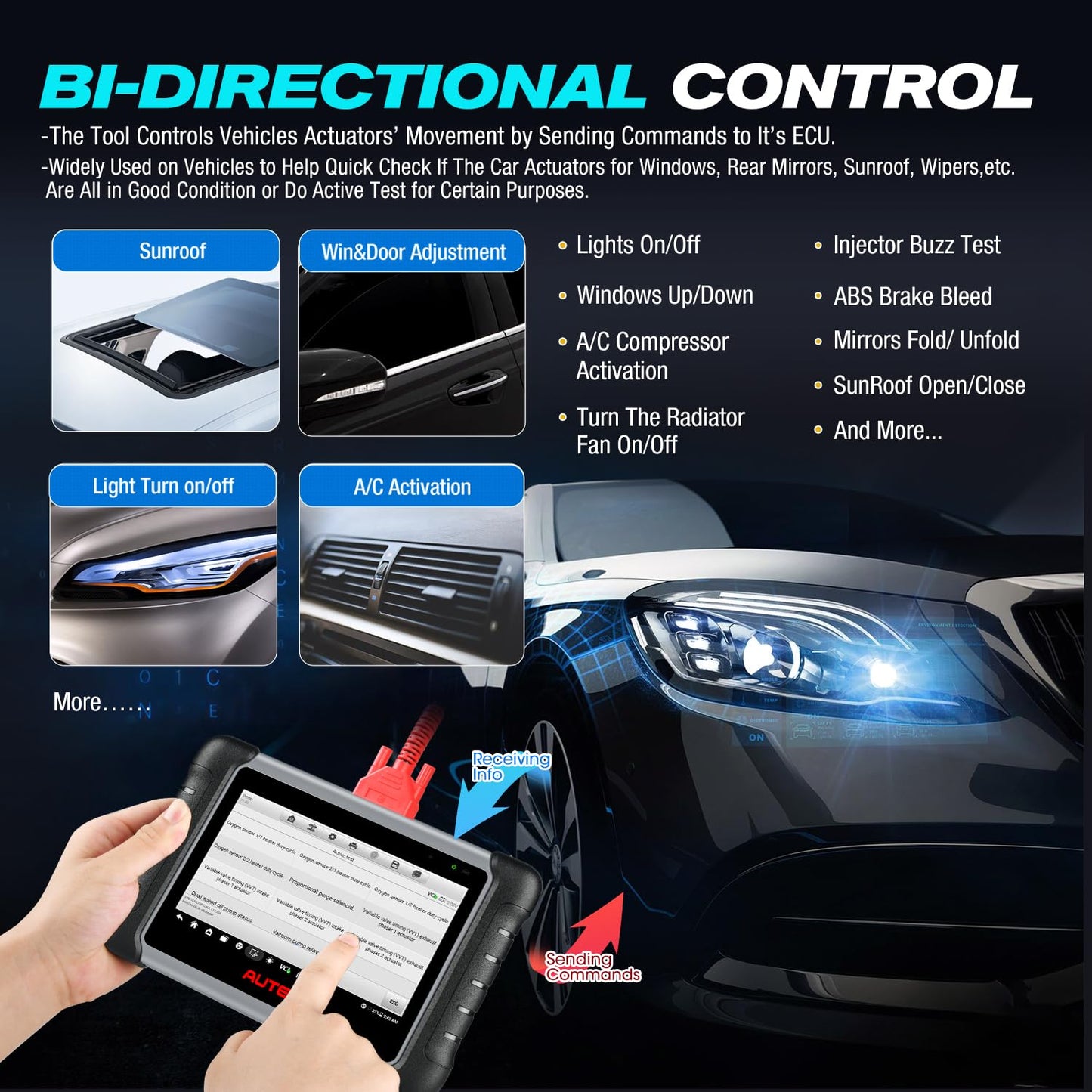 Autel MaxiPRO MP808S KIT (2025) – Bidirectional ECU Scan Tool with 30+ Services, OE-Level Diagnostics, 11 OBD1 Adapters & 2-Year Free Updates