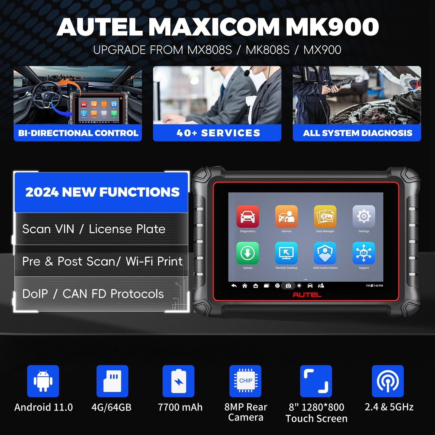 Autel MaxiCOM MK900 Scanner – 2025 Bi-Directional Diagnostic Tool